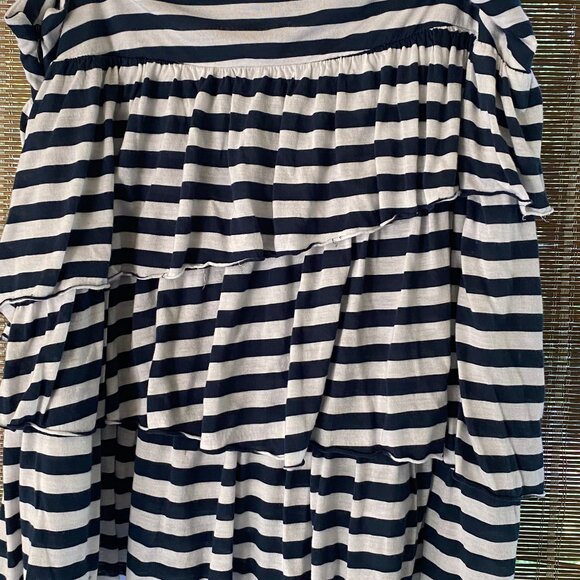 Women's Banana Republic 3 tiered Blue and White Striped Skirt Size 14 - Picture 6 of 8
